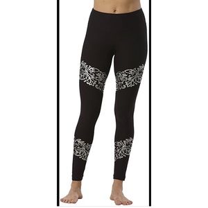 Glittery silver and black leggings workout pants